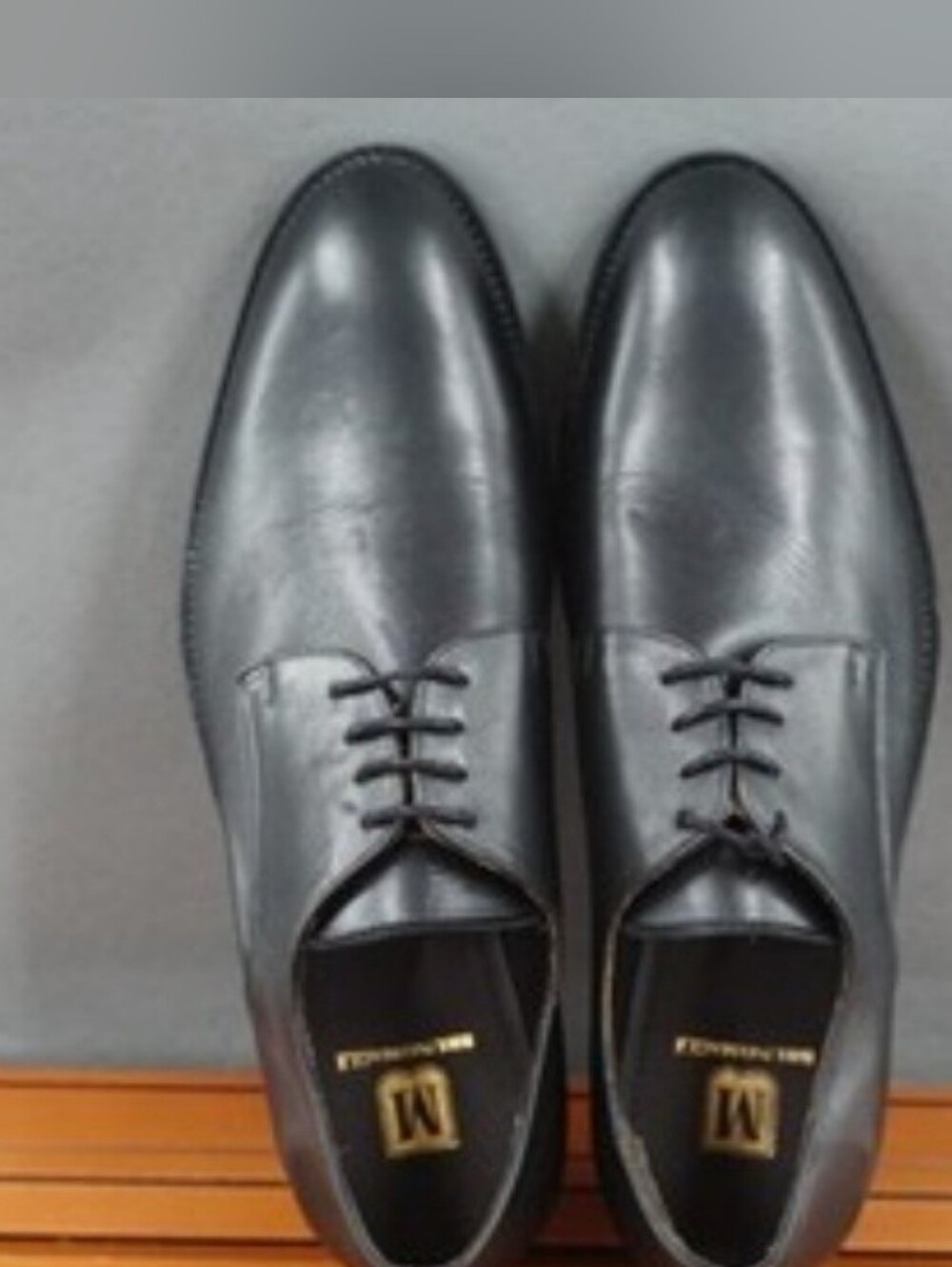 Size 9.5 Brunomagli. Men's Black Leather Lace-Up Dress Shoes Retail 395$
